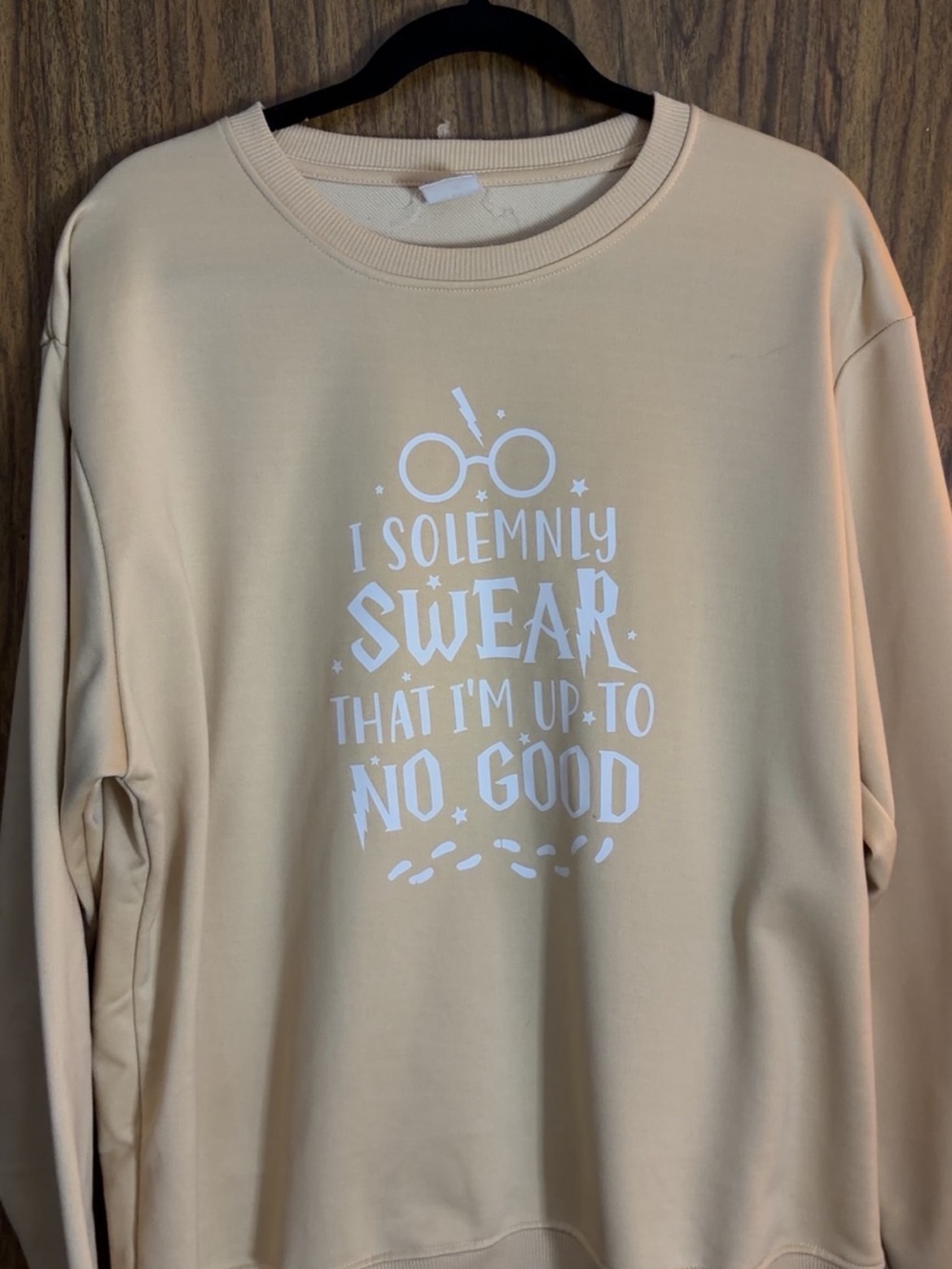 Cream Graphic Sweatshirt - "I Solemnly Swear"